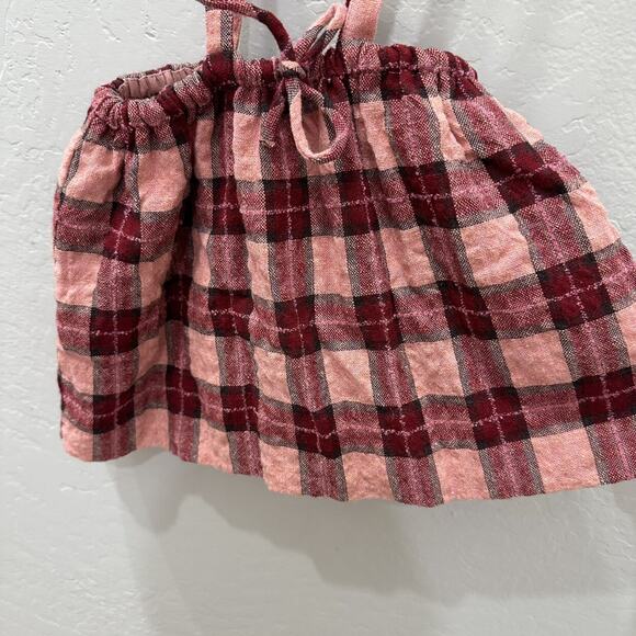 Zara Pink Plaid Suspender Skirt - Picture 4 of 9